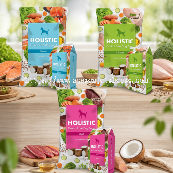 Proud Holistic Grain Free Dog Food with Salmon, Duck & Chicken - 2kg Nutritious Meals