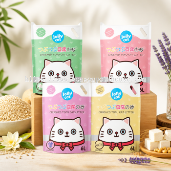 Jolly Cat Crushed Tofu Cat Litter 6L - Natural, Odor Control, Biodegradable