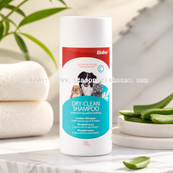 Bioline Dry-Clean Shampoo for Cats and Dogs   No-Bath Coat Deodorizer 100g