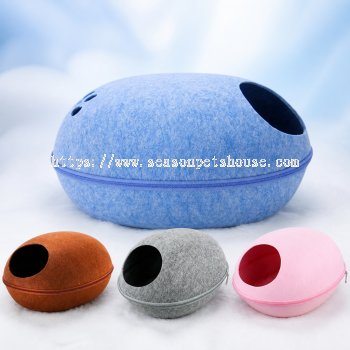 Cozy Egg-Shaped Cat Bed with Removable Cushion by Season Pet Shop - Indoor Cat & Kitten House