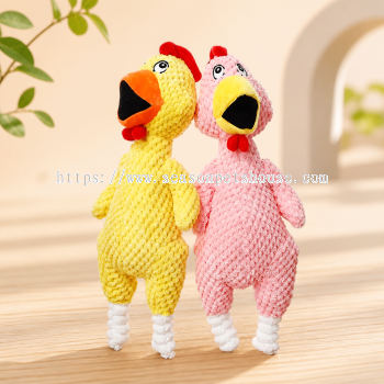 Durable Screaming Chicken Plush Dog Toy with Squeaky Sound by Screaming Chicken Pets