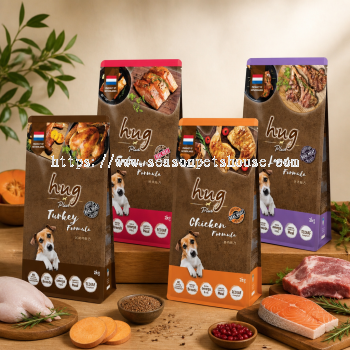 Hug Plus Dog Dry Food 2kg - Nutritious Complete Diet with Chicken, Lamb, Salmon, and Turkey