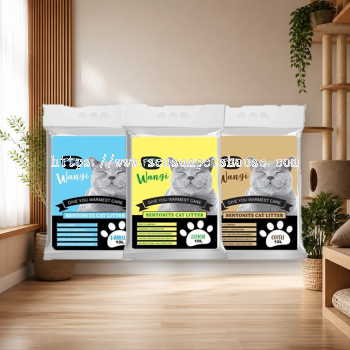 Fatty Cat Bentonite Cat Litter 10L - Lemon, Coffee & Vanilla Scents, Fast-Clumping Multi-Cat Formula