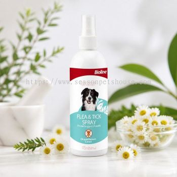 Bioline Flea & Tick Spray for Cats & Dogs - Natural Parasite Repellent 175ml