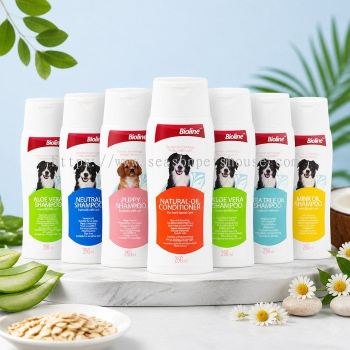 Bioline Pet Shampoo 250ml for Dogs - Natural Extracts & Sensitive Skin Care