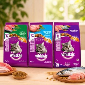 Whiskas Cat Dry Food 7KG for Adult Cats - Ocean Fish, Tuna & Mackerel Flavours