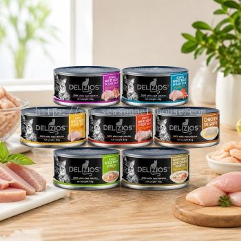 Delizios White Meat Selection Wet Cat Food 80g - Premium Tuna for Cats