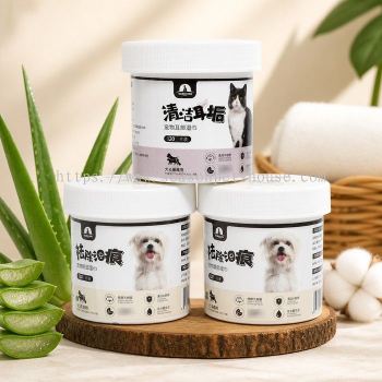 Nottibee Pet Eye & Ear Cleaning Wipes for Dogs & Cats - 120 Count Aloe Vera