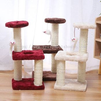 Cat Tree F with Natural Sisal Scratching Posts by Season Pets House - Soft Plush Cat Tower for Climbing & Playing