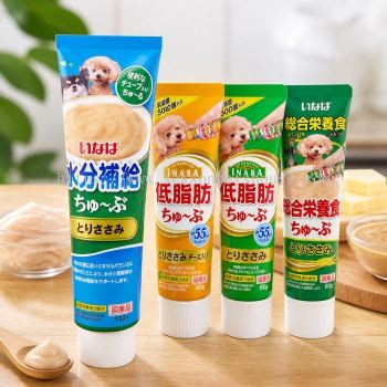 Inaba CIAO Chicken Flavor Probiotic Dog Nutrition Paste with 40 Billion Lactic Acid Bacteria - Made in Japan