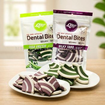 ORGO Dental Bites Taro & Vege 125g   Natural Dog Treats for Healthy Teeth & Appetite