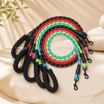 Durable Reflective Nylon Dog Leash with Glow Strap   Heavy Duty Running Lead by Season Pets House