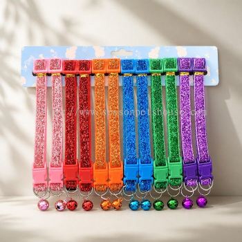 Adjustable Reflective Cat and Dog Collar with Bell - Colorful and Shiny by Season Pets House