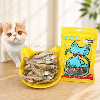 Dried Fish Anchovies Cat Treats 100g   Natural Dehydrated Snacks for Cats by Season Pets House