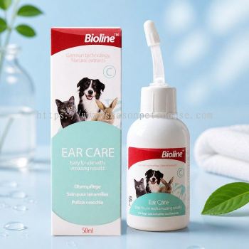 Bioline Ear Care for Pets 50ml   Gentle Ear Cleaner for Dogs, Cats & Rabbits