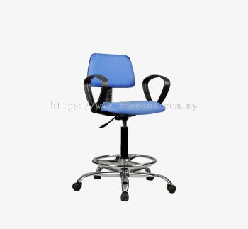 iBS-DRAF 130CR (A) | Drafting Chair c/w Chrome Base with Chrome Footring (with Armrest)