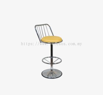 iW-BAR 09 | High Bar Stool with Chrome Backrest