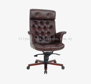 iTP 2600W (H) | Director Office Chair | High Back Button-Tufted Director Office Chair c/w Wooden Base