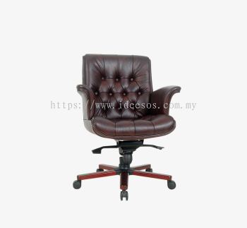 iTP 2602W (L) | Director Office Chair | Low Back Button-Tufted Director Office Chair c/w Wooden Base