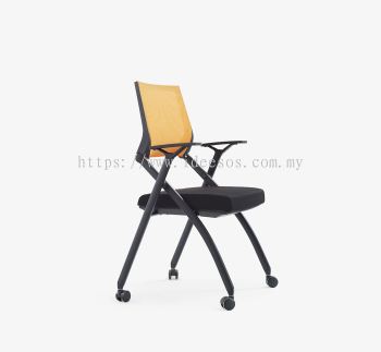 iTM 2145 | Foldable Student Chair c/w 4-Legged Epoxy Black Metal Base with Castor (with Armrest)