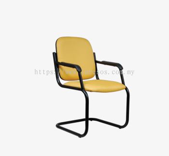 iW 300-1 (A) | Office Visitor Chair c/w Epoxy Black Cantilever Base (with Armrest)