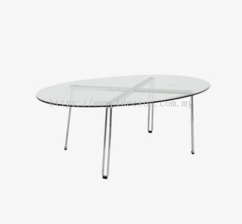 iCL 7733-OT | Oval Coffee Table | Glass Top Coffee Table | Glass Coffee Table with Chrome Legs