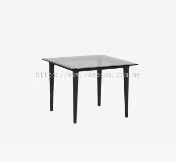 iLEGO -ST | Square Side Table | Glass Top Side Table | Metal and Glass Side Table