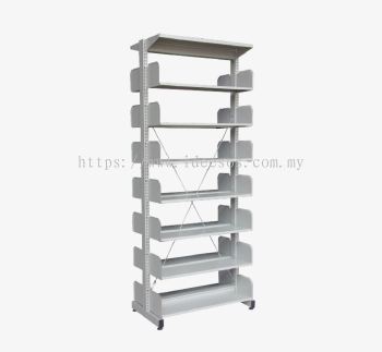 iS327W | Steel Library Rack - Double Sided without Side Panel (7 Level)