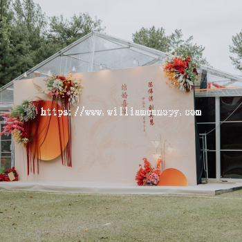 Transparent Aircond Marquee Tent with Red Scallop for Grand Garden Wedding