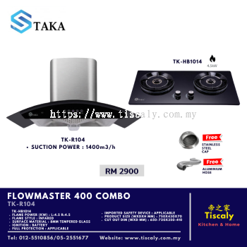 TAKA FLOWMASTER 400 TK-R104 Cooker Hood & TK-HB1014 Cooking Hob Combo   Premium Kitchen Ventilation and High-Efficiency Cooktop