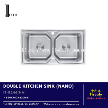 ITTO DOUBLE KITCHEN SINK IT-8246 (NA)   Premium Nano Coated Stainless Steel, Dual Bowl Sink for Modern Kitchens