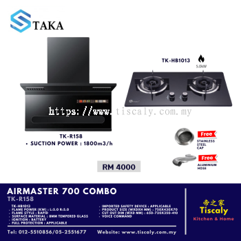 TAKA AIRMASTER 700 TK-R158 Cooker Hood & TK-HB1013 Cooking Hob Combo