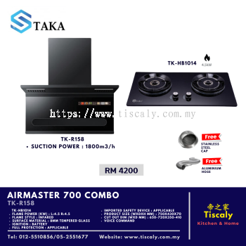 TAKA AIRMASTER 700 TK-R158 Cooker Hood & TK-HB1014 Cooking Hob Combo