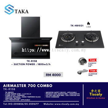 TAKA AIRMASTER 700 TK-R158 Cooker Hood & TK-HB1021 Cooking Hob Combo