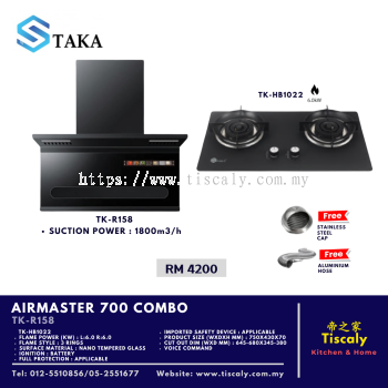 TAKA AIRMASTER 700 TK-R158 Cooker Hood & TK-HB1022 Cooking Hob Combo