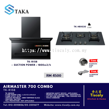 TAKA AIRMASTER 700 TK-R158 Cooker Hood & TK-HB1030 Cooking Hob Combo