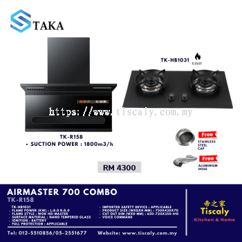 TAKA AIRMASTER 700 TK-R158 Cooker Hood & TK-HB1031 Cooking Hob Combo