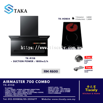 TAKA AIRMASTER 700 TK-R158 Cooker Hood & TK-HOB04 Cooking Hob Combo