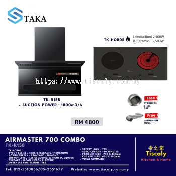 TAKA AIRMASTER 700 TK-R158 Cooker Hood & TK-HOB05 Cooking Hob Combo