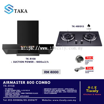 TAKA AIRMASTER 800 TK-R158 Cooker Hood & TK-HB1013 Cooking Hob Combo