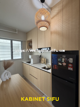 Melamine Kitchen Cabinet with Sintered Stone Countertop ― Pangsapuri Mutiara Indah, Simpang Ampat