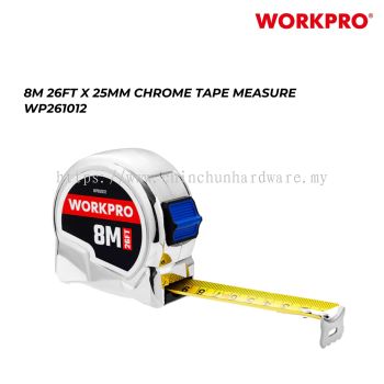 Work Pro W 8m Chrome Tape Measure WP261012