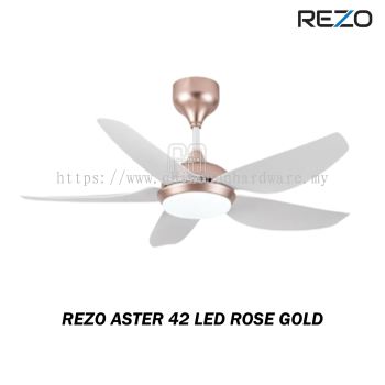 REZO ASTER 42'' CEILING FAN 5 BLADE LED ROSE GOLD