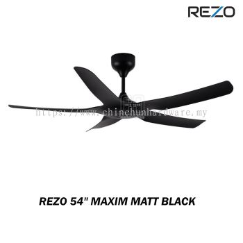 REZO MAXIM 54" 5B CEILING FAN 5 BLADE MATT BLACK