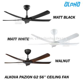 ALPHA ALKOVA PAZION G2-5B 56'' CEILING FAN -MATT WHITE, MATT BLACK, WALNUT/MB