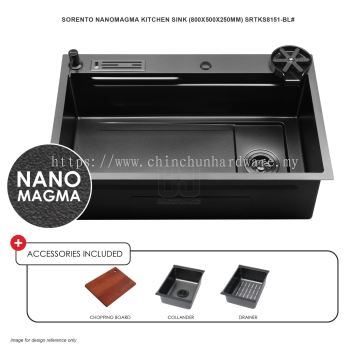 SORENTO NANOMAGMA KITCHEN SINK SRTKS8151-BL CLEAR (800x500x250mm)