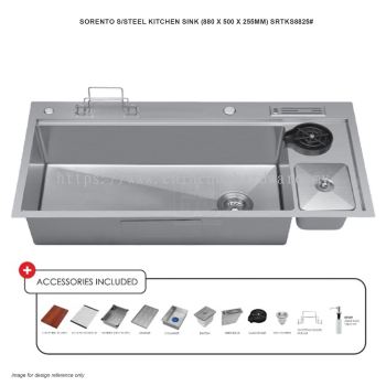 SORENTO STAINLESS STEEL KITCHEN SINK SRTKS8825 (880 X 500 X 255mm)