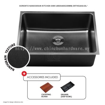 SORENTO NANOGRAIN KITCHEN SINK SRTKS2432-BL (650X440X230MM)