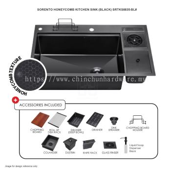 SORENTO HONEYCOMB KITCHEN SINK (BLACK) SRTKS8835-BL
