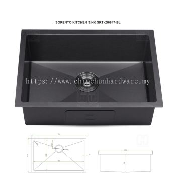 SORENTO KITCHEN SINK SRTKS6647-BL